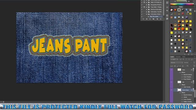 Stitch Embroidery Text Effect in Photoshop Action | Stitch Text Effect Free | Embroidery Action смотреть онлайн