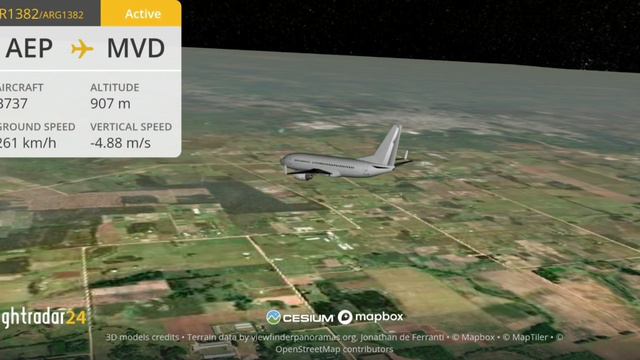 Flight ✈ Boeing-737 AR 1382 🇦🇷 Buenos Aires (AEP) - 🇺🇾 Montevideo (MVD).