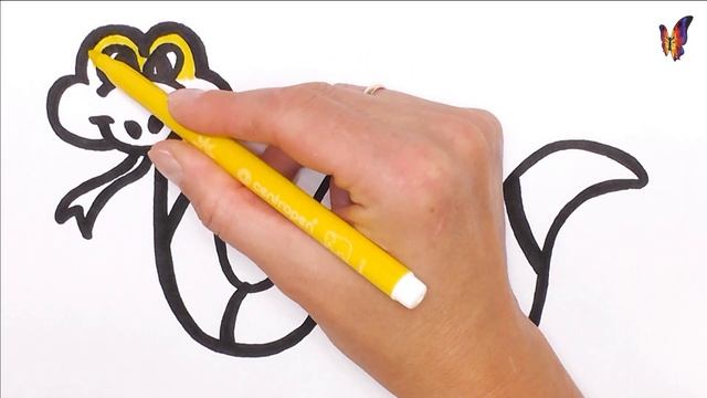 Как нарисовать ЗМЕЮ / мультик раскраска РАДУЖНАЯ ЗМЕЯ для детей / Раскраски малышам смотреть онлайн