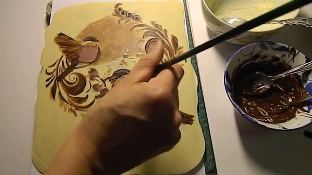 Снегири. Рисуем шоколадом смотреть онлайн