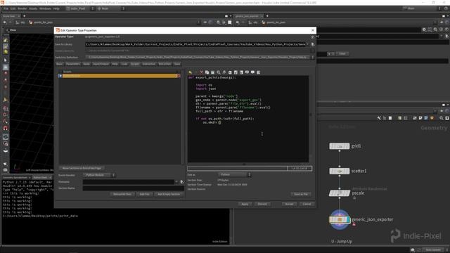 Houdini 18 - Python Projects - Creating a Generic Json Exporter смотреть онлайн