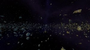 Полёт Через Метеориты и Астероиды в Космосе. Бесплатный Футаж 4К версия 05