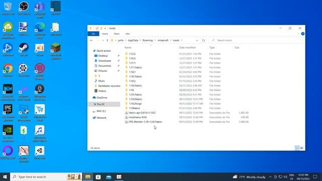 Minecraft 1.19.2 - FPS Monitor Mod
