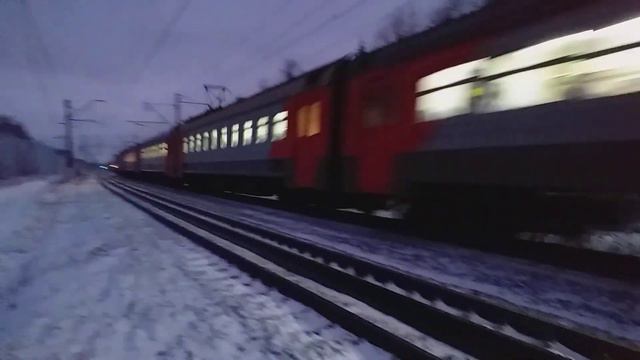 Электропоезд ЭД2Т-0033 перегон Голицыно - Петелино