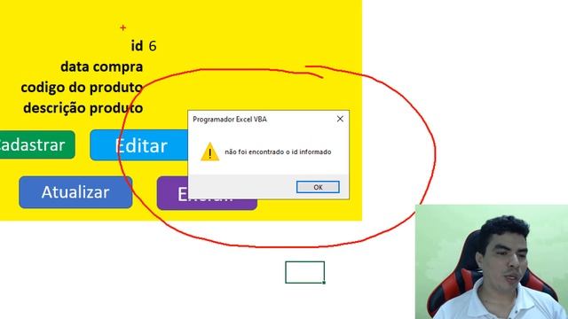 Erro Botões atualizar e Excluir com metodo FIND como corrigir com ON ERROR GOTO, Cadastro no Excel смотреть онлайн