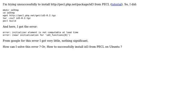 Ubuntu: Erro install PECL ID3 tag support module for PHP смотреть онлайн