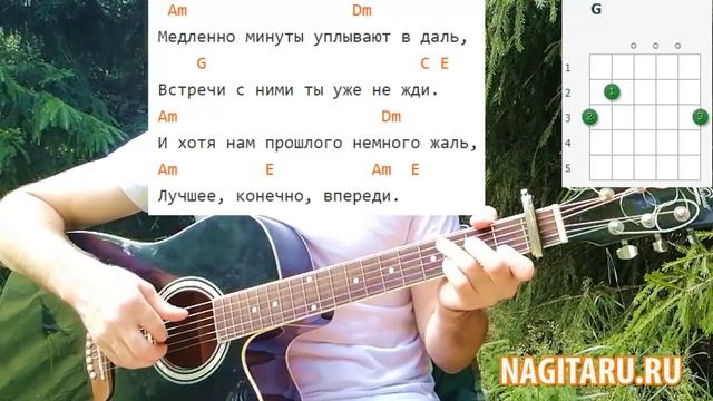 Одна из самых легких песен - "ГОЛУБОЙ ВАГОН". Разбор на гитаре, аккорды в Am смотреть онлайн