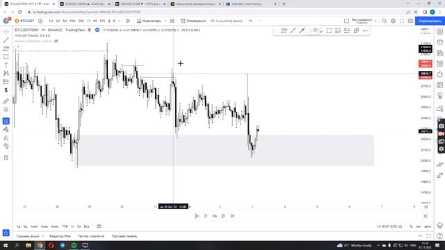 Аналитика BTC и EUR. Разбор возможных позиций. смотреть онлайн