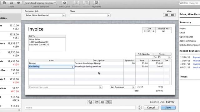 QuickBooks for Mac 2012: Creating an invoice смотреть онлайн