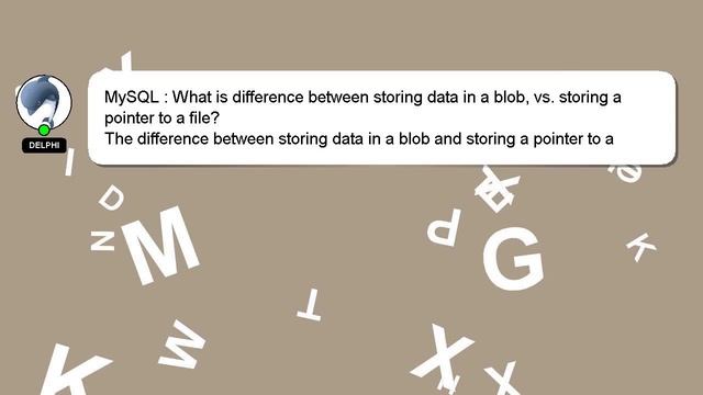 MySQL : What is difference between storing data in a blob, vs. storing a pointer to a file? смотреть онлайн