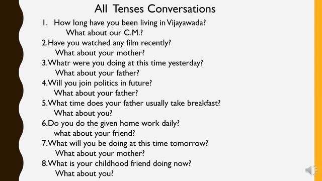 All Tenses Exercise Practice смотреть онлайн