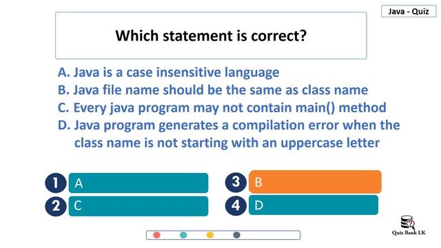 Java MCQ Quiz 01 with Free PDF смотреть онлайн