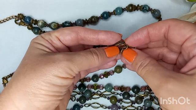 Украшения на продажу из "индийского" агата и стекла. смотреть онлайн