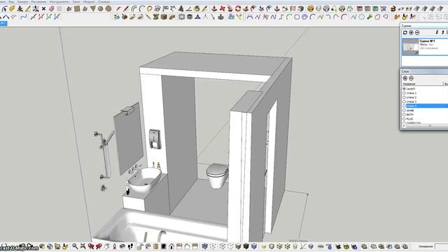 SketchUp моделирование ванной комнаты 3 смотреть онлайн