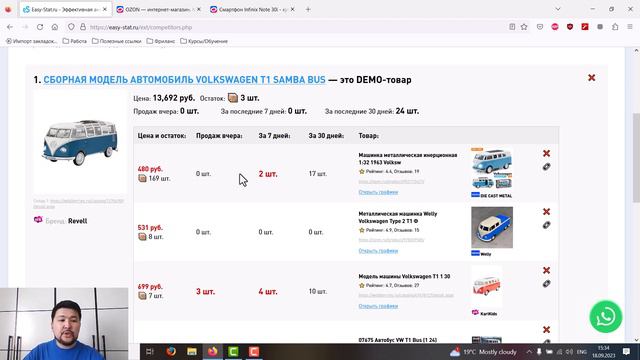 Как легко смотреть за продажами товаров конкурентов на Ozon и Wb. С регистрацией, но без смс ) смотреть онлайн