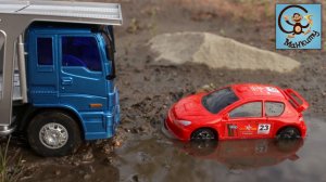 Мультик про Машинки. Красная машинка, Автовоз, Эвакуатор и Самосвал. МанкиМульт