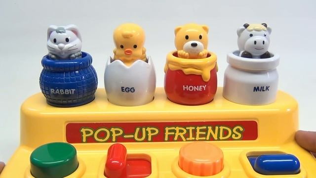 Megcos Pop-Up Friends Baby Toy - Rabbit Hole, Egg Baby Chick, Honey Pot Bear, Milk Jug Cow смотреть онлайн