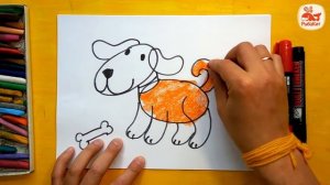 Как нарисовать СОБАКУ, Урок рисования для детей от 3 лет