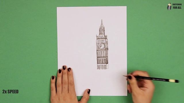 Big Ben London drawing | Pencil Sketching Tutorial смотреть онлайн
