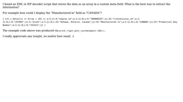 Wordpress: How to extract data from a post meta serialized array? смотреть онлайн