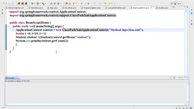 Spring Framework Tutorial Session 4 - Spring Method Injection and Bean Scope смотреть онлайн