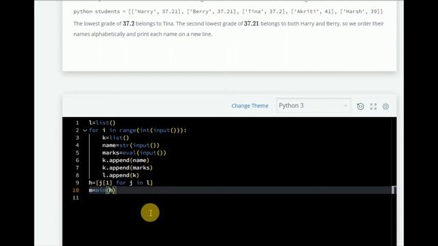 NESTED LISTS | HACKERRANK | PYTHON 3 смотреть онлайн