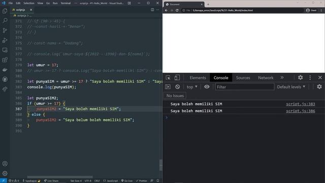 Tutorial JavaScript #16 - Operator Ternary смотреть онлайн