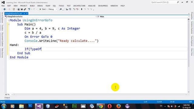 Using On Error GoTo 0 TypeOf Error in VB NET 2012 смотреть онлайн