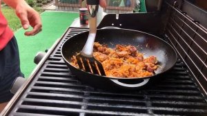 Жаркое, картошка с мясом, на газовом гриле Weber по дачному!