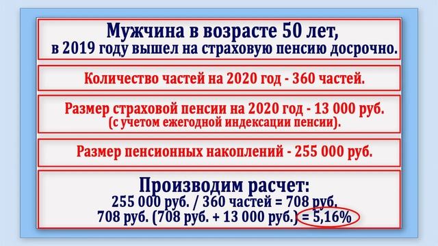 Пенсионные накопления. Единовременная выплата. Часть 4.1 Формула расчета порога в 5% смотреть онлайн