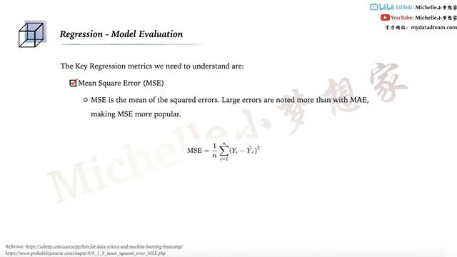 Part III - Supervised Learning 03｜Regression Metrics｜MAE vs MSE vs RMSE｜Machine Learning - Dreamer смотреть онлайн