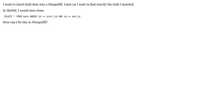 Databases: MongoDB start ID and end ID смотреть онлайн