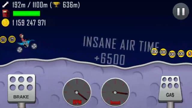 Мотоцикл на луне [Hill Climb Racing смотреть онлайн