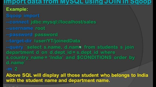 Import data from MySQL using JOIN in Apache Sqoop || Where Clause without Query in Sqoop смотреть онлайн