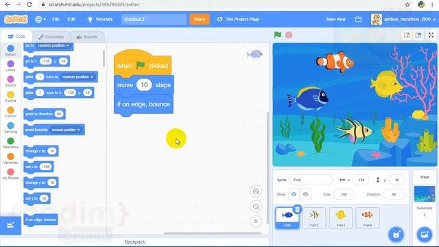 #Scratch 3 Test Lesson 2.4 Скрипт рыбки смотреть онлайн