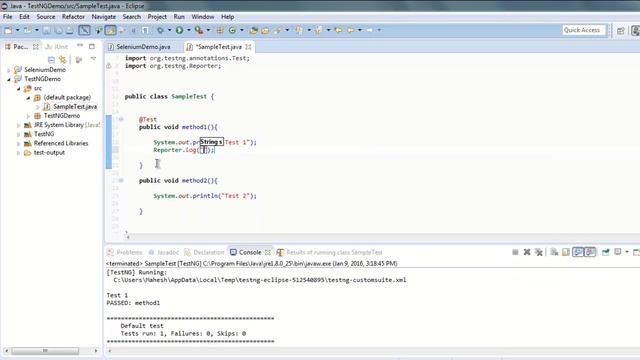 Selenium TestNG Reporter Log смотреть онлайн