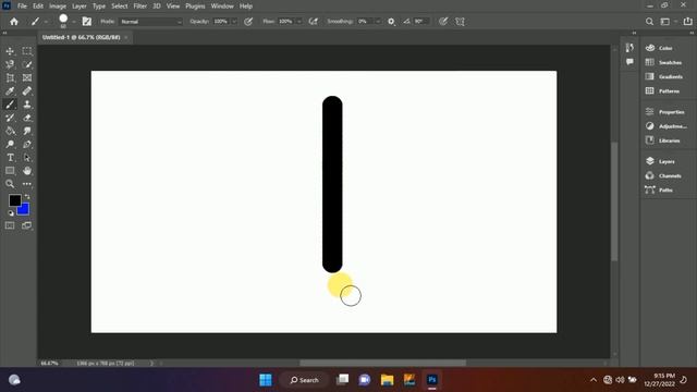 Lecture No. 15: Straight Lines with Brush Tool in Adobe Photoshop. смотреть онлайн