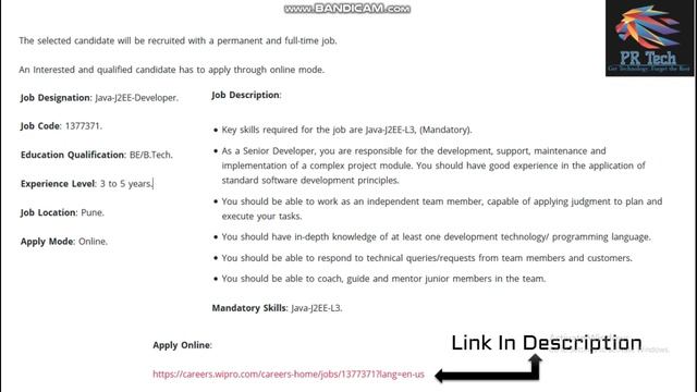 Wipro Limited Pune Java-J2EE-Developer Posts | BE/B.Tech | Apply Now смотреть онлайн