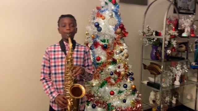 Hark The Herald Angels Sing- Christmas Song. #saxophone #flute #soccer #talented #boy смотреть онлайн