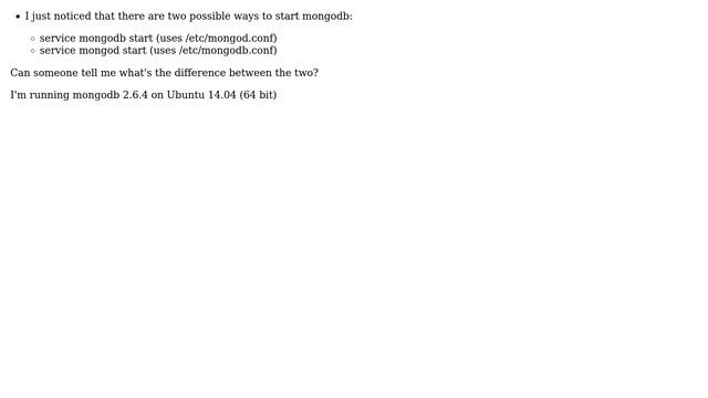 Databases: Difference between mongod and mongodb upstart jobs смотреть онлайн