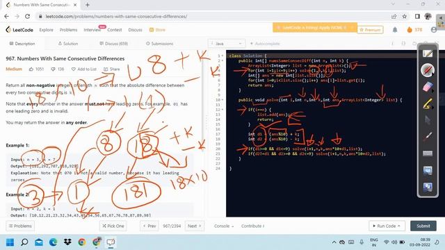 967. Numbers With Same Consecutive Differences || JAVA Code || C++ Code || LeetCode || DFS || BFS | смотреть онлайн