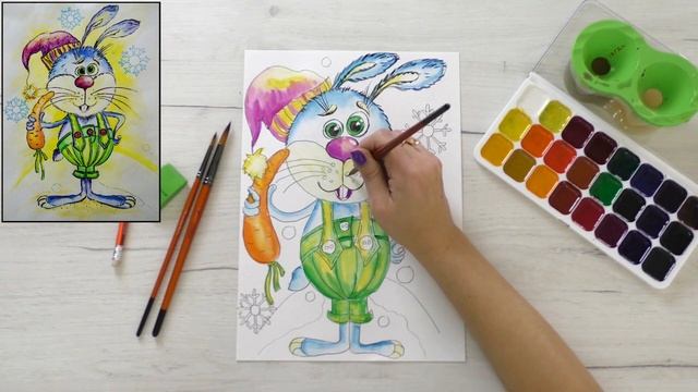 Как нарисовать Зайца. Часть 2 Рисуем Акварелью смотреть онлайн