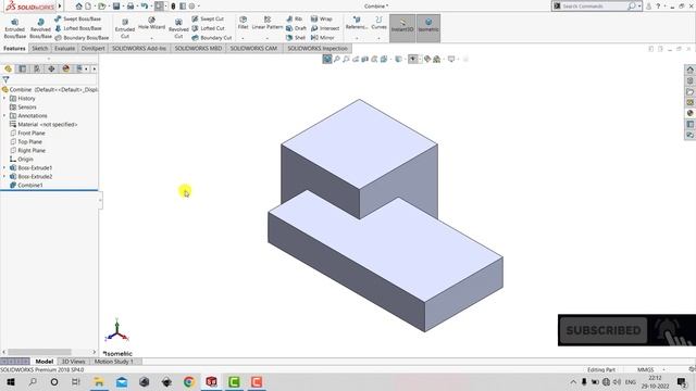⚡SOLIDWORKS TUTORIAL || How to Combine / Merge Two / Multiple Bodies? смотреть онлайн
