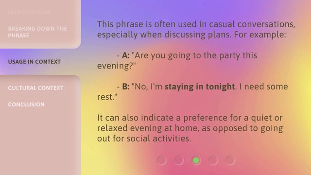Understanding the Phrase "Staying in Tonight" смотреть онлайн