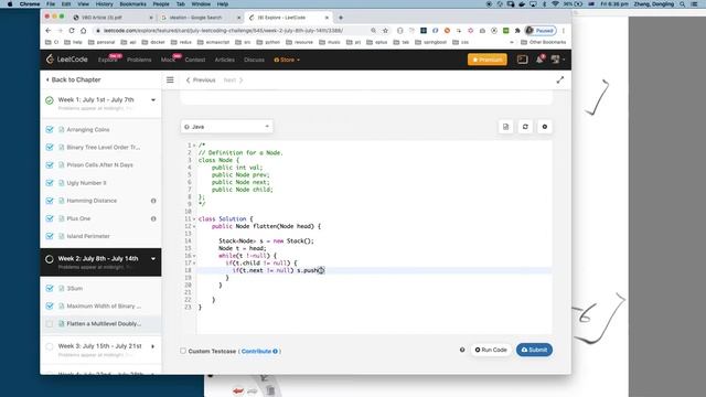 Flatten a Multilevel Doubly Linked List leetcode java solution смотреть онлайн