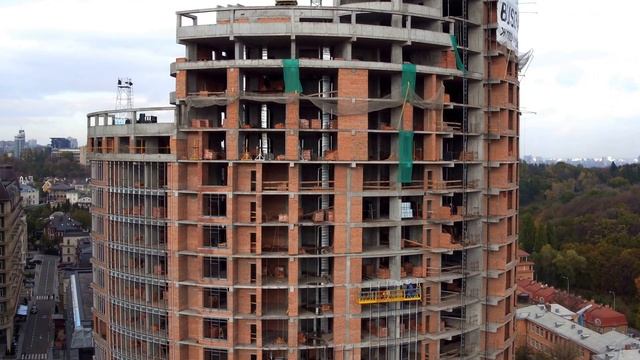 Аэросъемка юго-западной части новостройки на Печерске Busov Hill. Октябрь, 2016 г.