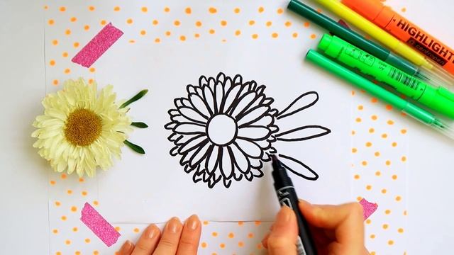 HOW TO DRAW A FLOWER FOR KIDS. КАК НАРИСОВАТЬ ЦВЕТОК ДЛЯ ДЕТЕЙ смотреть онлайн