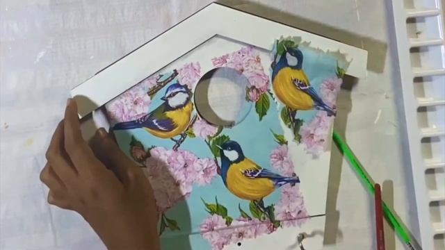 DIY Decoupage Key Holder |Beginner-Friendly|Home decor| Bird House MDF key hanger | Wall decor idea смотреть онлайн