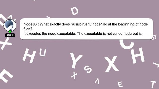 NodeJS : What exactly does "/usr/bin/env node" do at the beginning of node files? смотреть онлайн