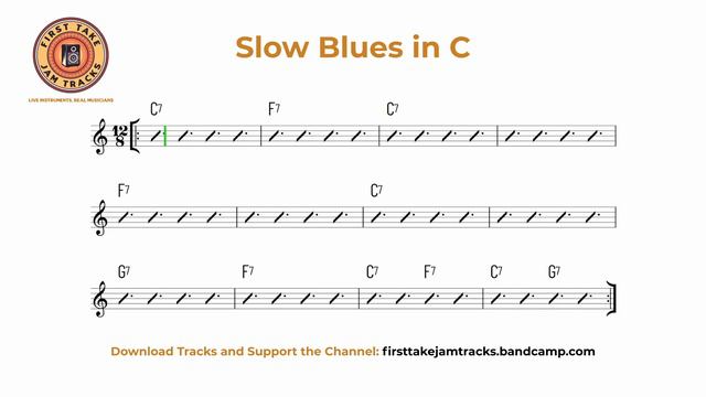 Slow Moody Chicago Blues Jam Backing Track in C #1.2.2 смотреть онлайн
